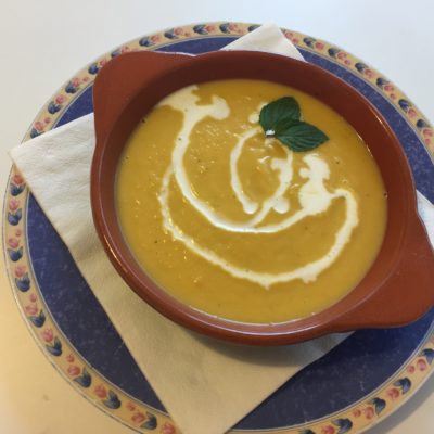 Crema di zucca con panna