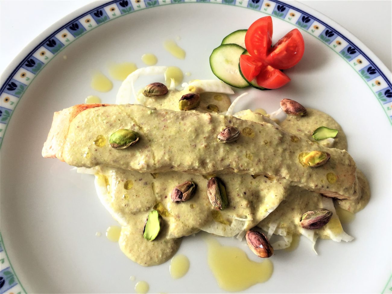 Filetto di salmone ai pistacchi