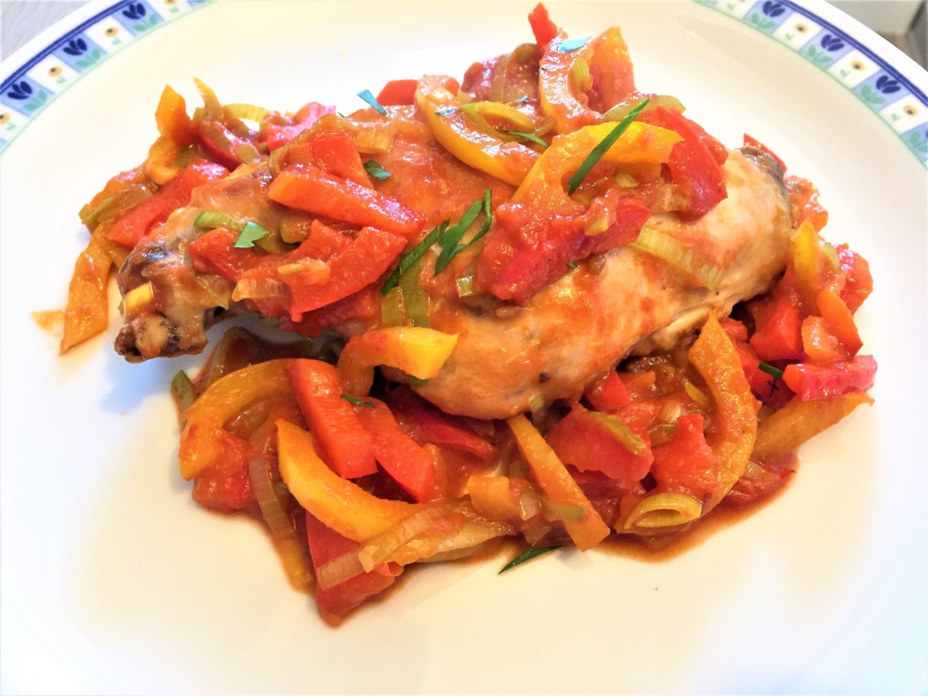 Coscia di coniglio ai peperoni
