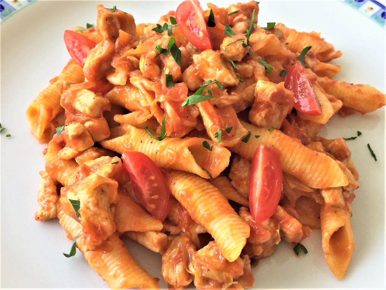 Garganelli con lonza verzotto e cumino