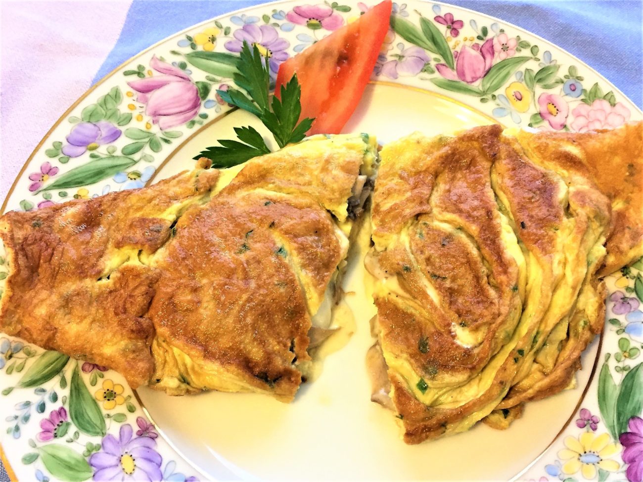 Omelette con champignon e mozzarella