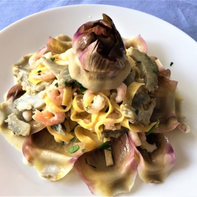 Tagliolini-con-carciofi-e-gamberetti