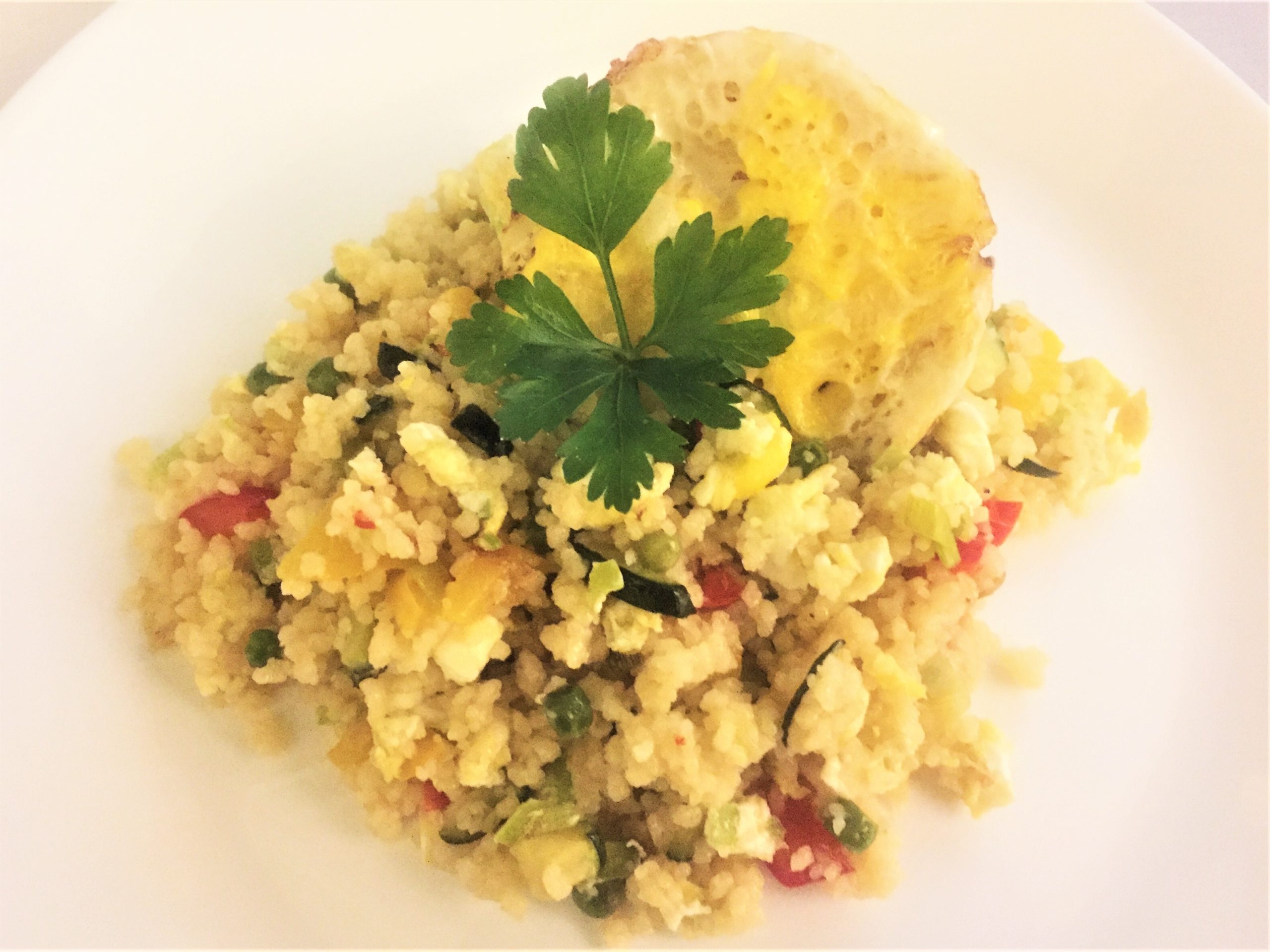 cous cous con verdure e gamberetti