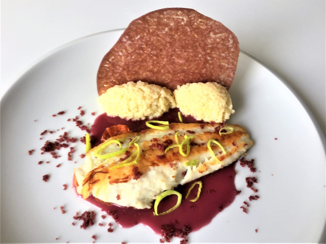 Filetto di rombo al vino rosso