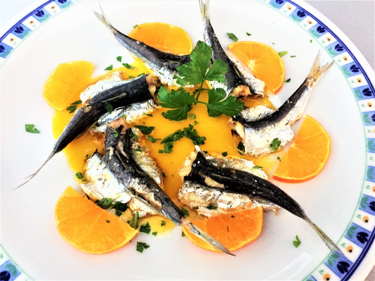 Sardine con salsa agli agrumi