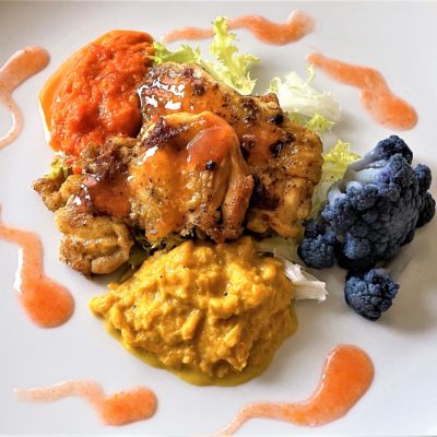 Pollo-alla-crema di-peperoni-e-salsa-di-arancio