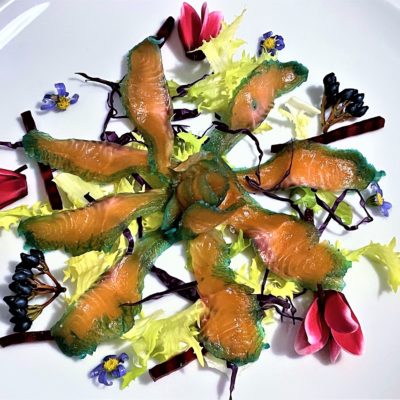 Filetto-di trota-marinato-al cavolo-viola