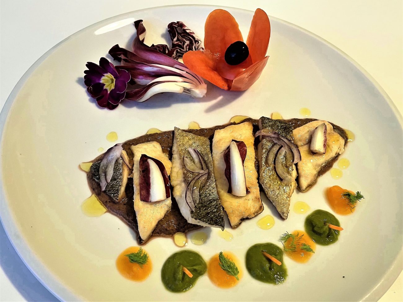 Filetto di trota al radicchio trevigiano