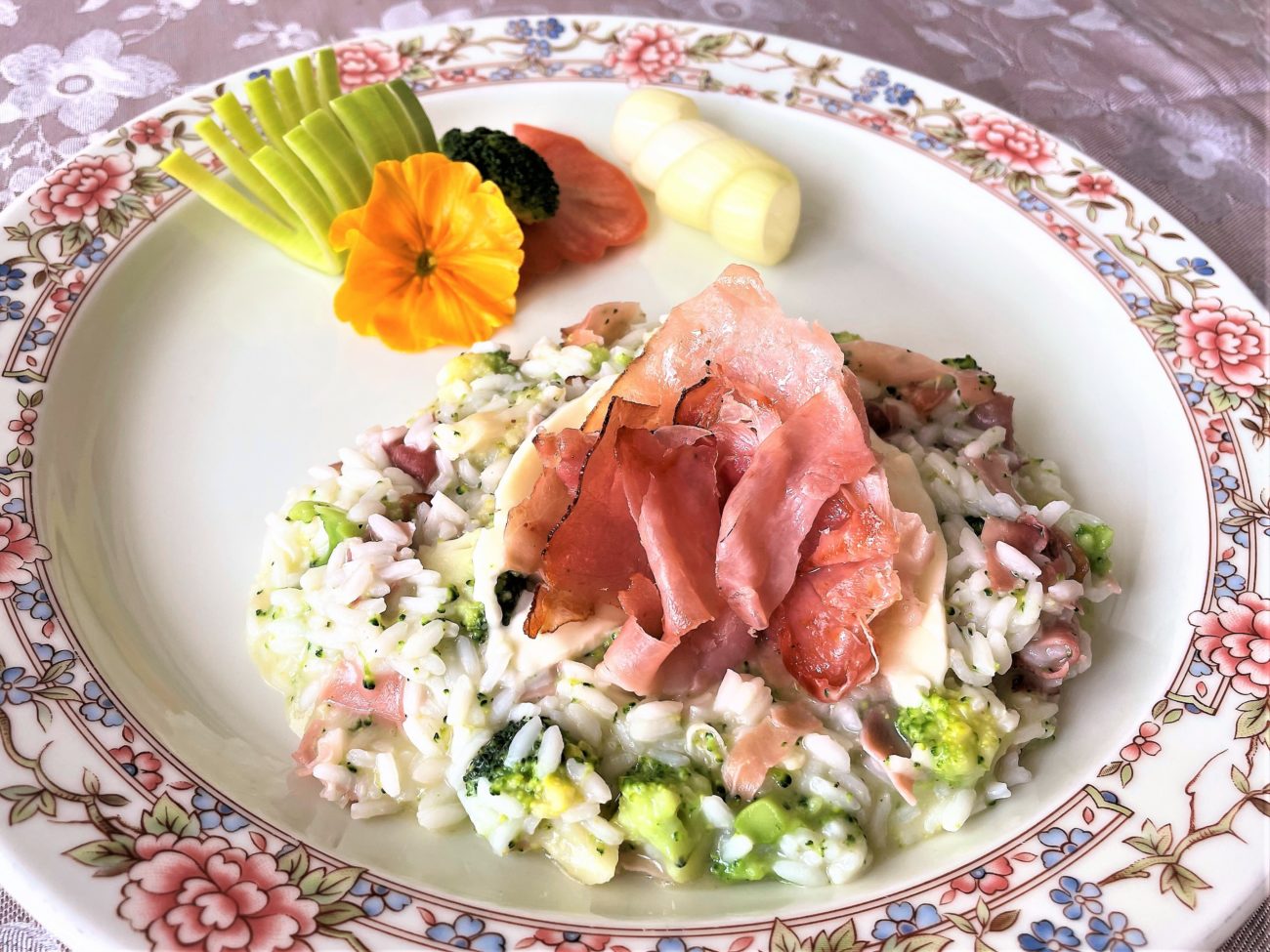Risotto con speck e broccoli