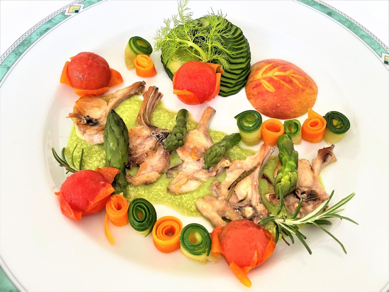 Bracioline di coniglio agli asparagi verdi