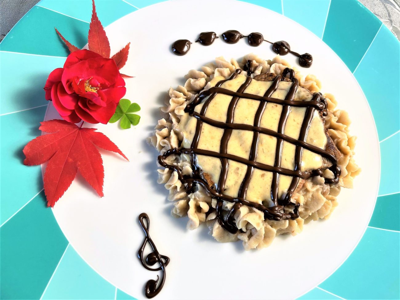 Filetto di manzo con purè di castagne e cioccolato fondente