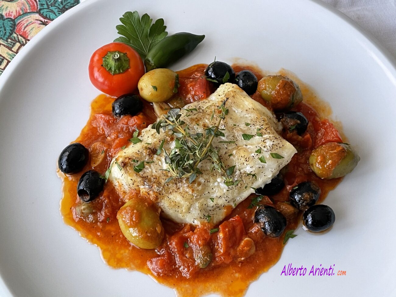 Filetto di merluzzo alla mediterranea